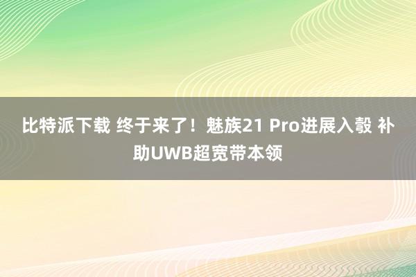 比特派下载 终于来了！魅族21 Pro进展入彀 补助UWB超宽带本领