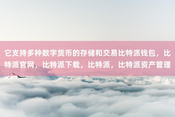 它支持多种数字货币的存储和交易比特派钱包，比特派官网，比特派下载，比特派，比特派资产管理