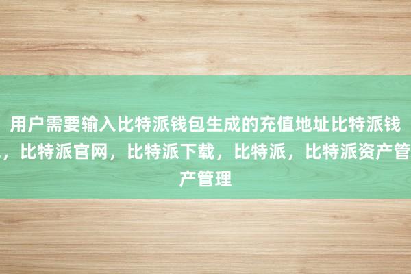 用户需要输入比特派钱包生成的充值地址比特派钱包，比特派官网，比特派下载，比特派，比特派资产管理