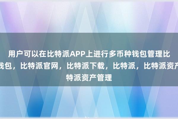 用户可以在比特派APP上进行多币种钱包管理比特派钱包，比特派官网，比特派下载，比特派，比特派资产管理