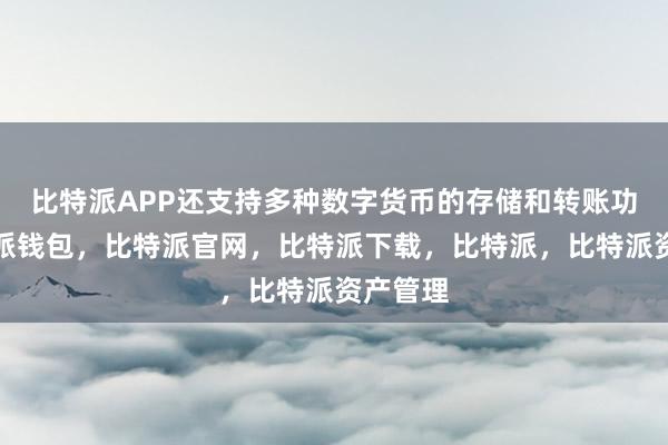 比特派APP还支持多种数字货币的存储和转账功能比特派钱包，比特派官网，比特派下载，比特派，比特派资产管理