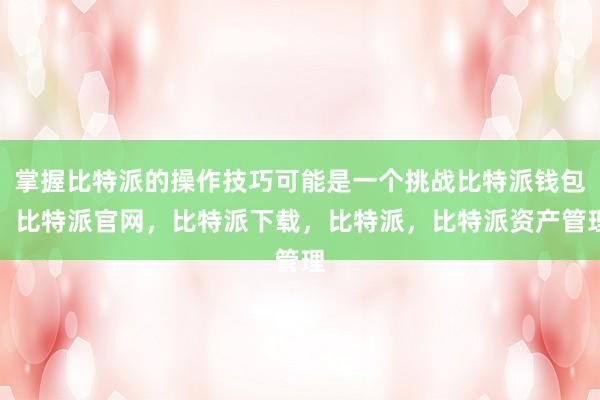 掌握比特派的操作技巧可能是一个挑战比特派钱包，比特派官网，比特派下载，比特派，比特派资产管理