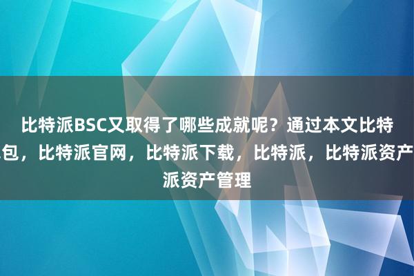 比特派BSC又取得了哪些成就呢？通过本文比特派钱包，比特派官网，比特派下载，比特派，比特派资产管理